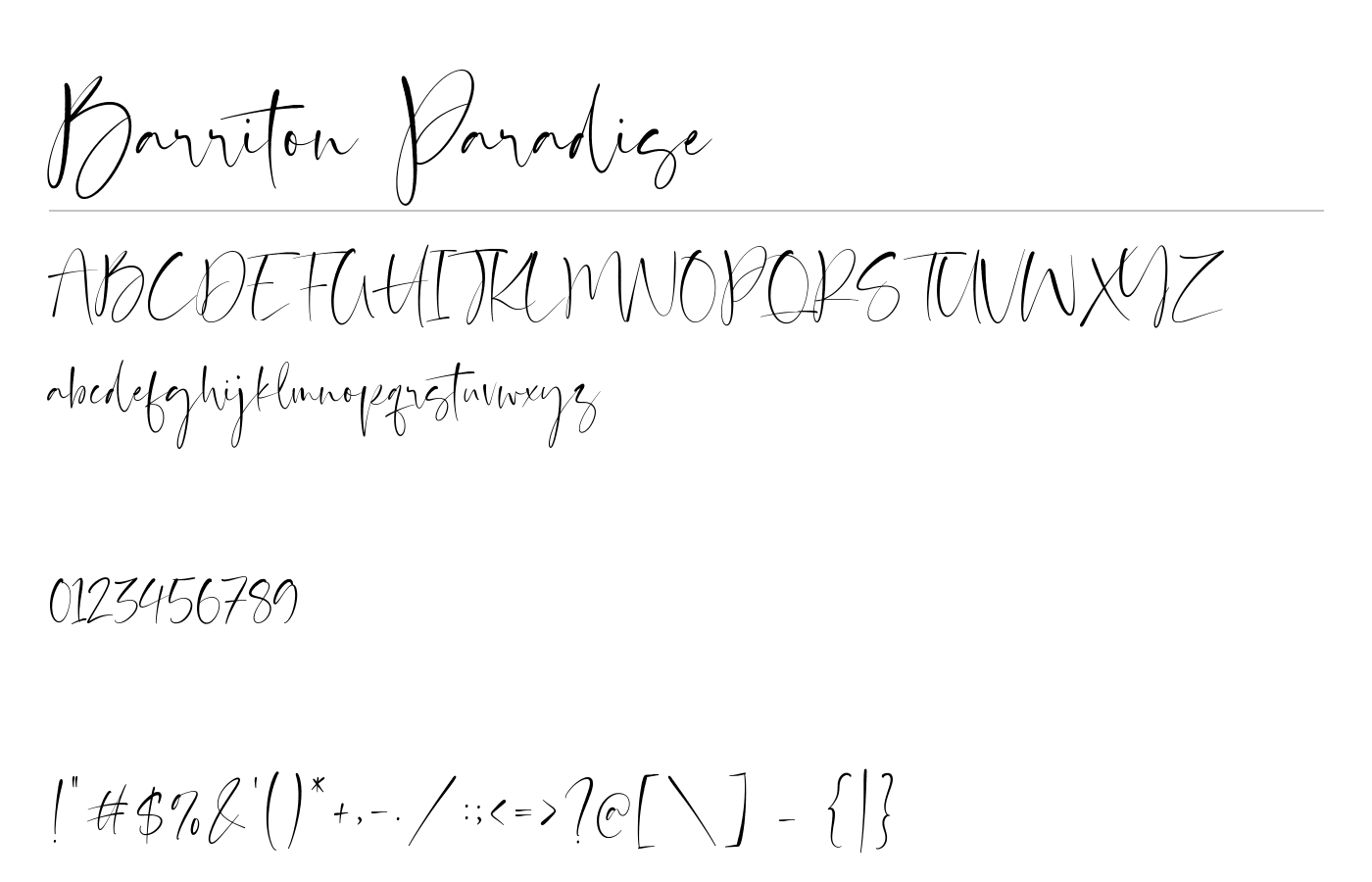 Barriton Paradise Font preview