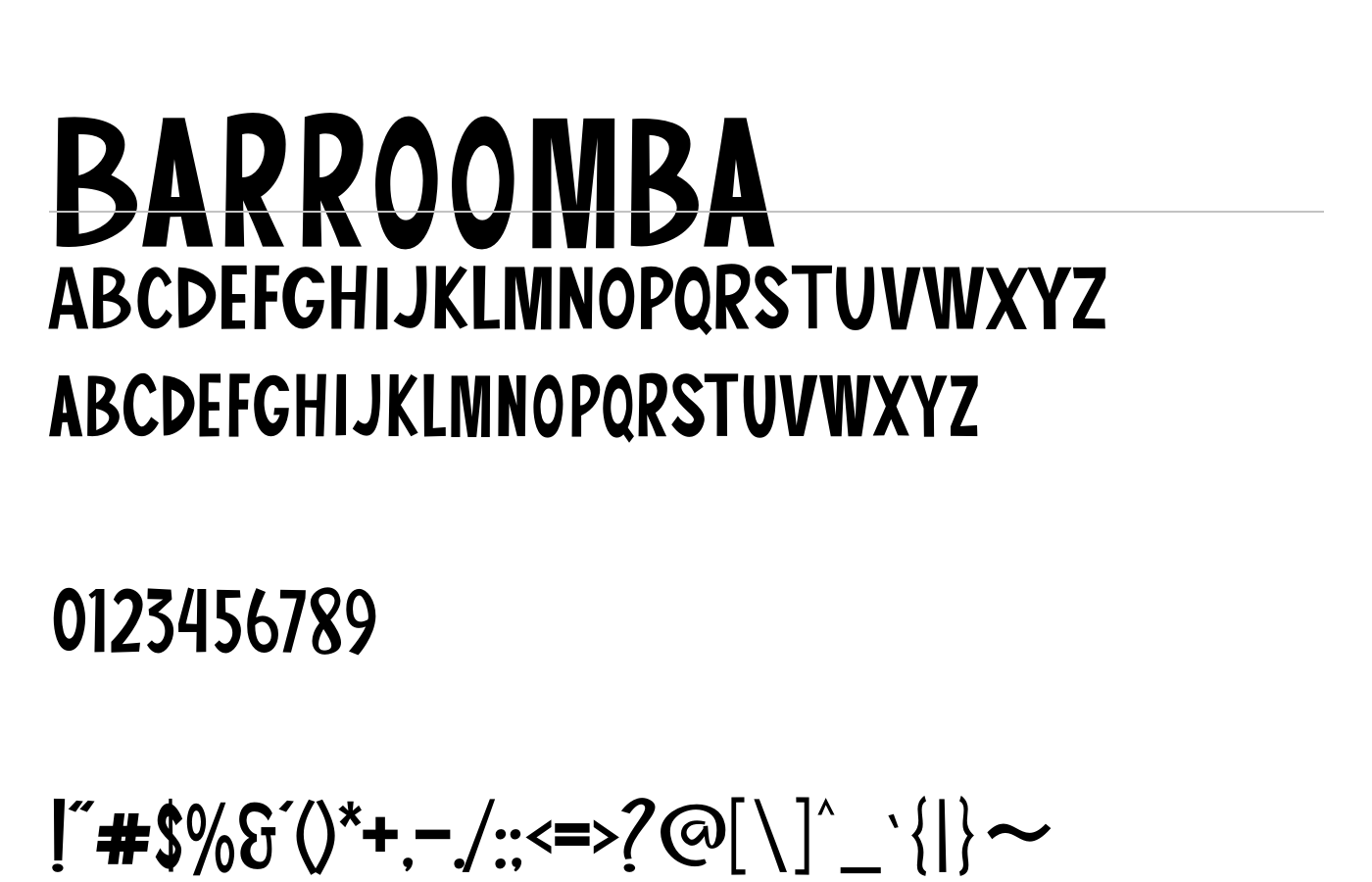 Barroomba Font preview