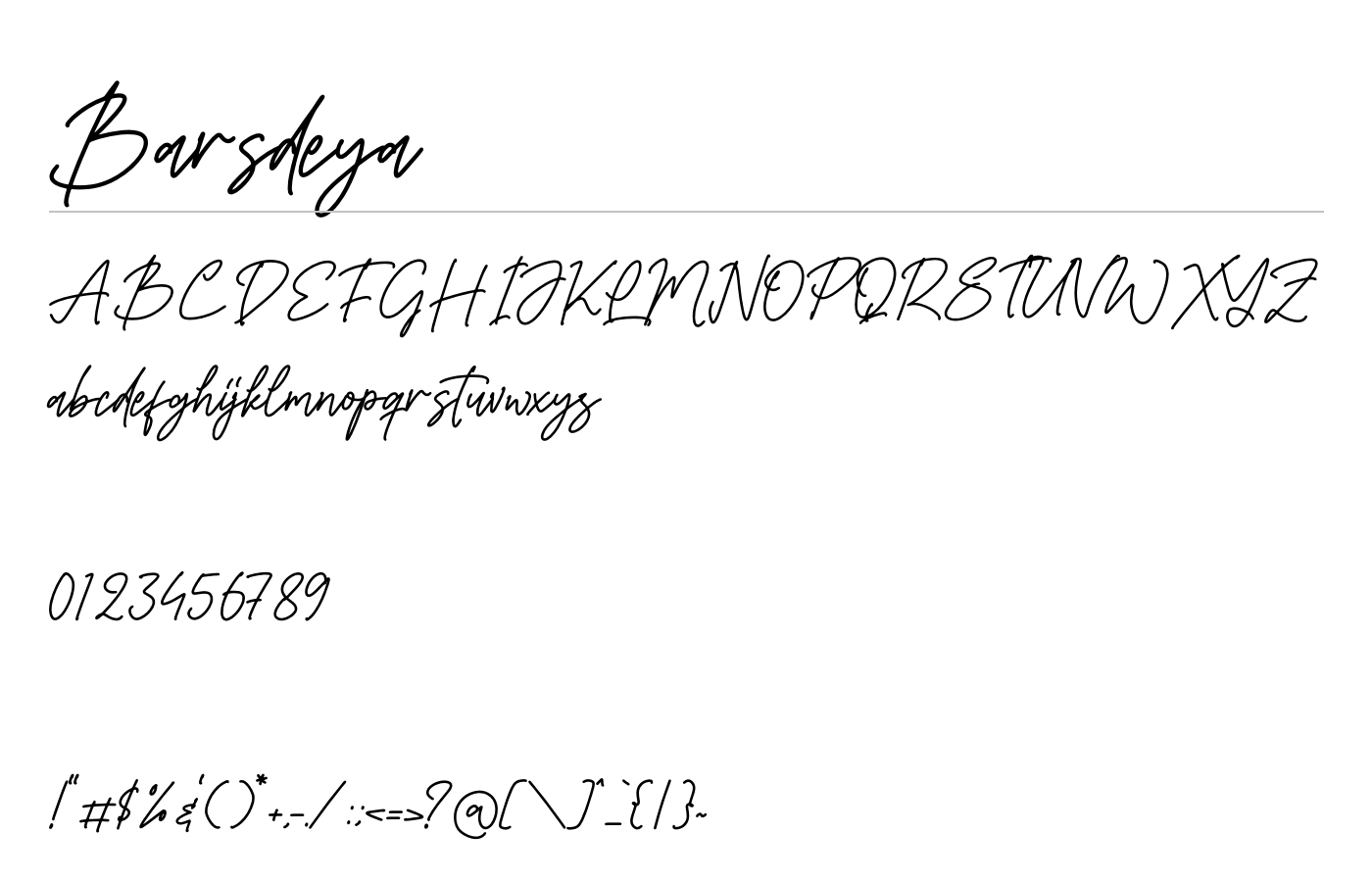 Barsdeya Font preview