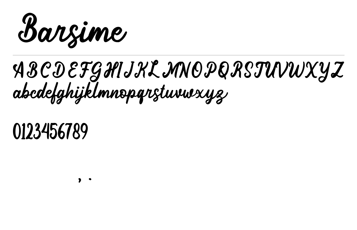 Barsime Font preview