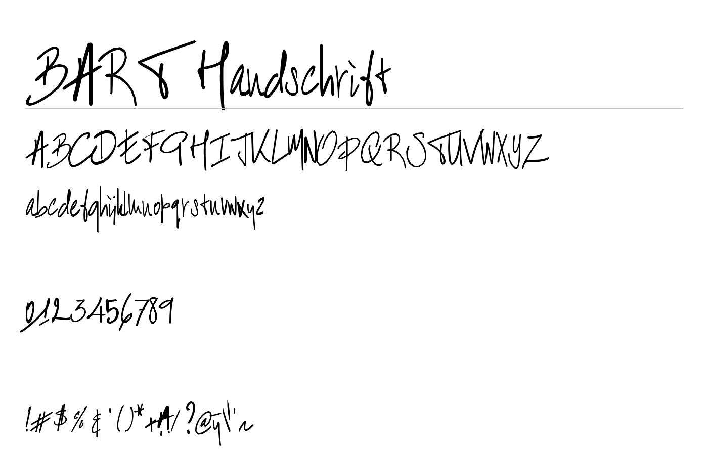 BART Handschrift Font preview