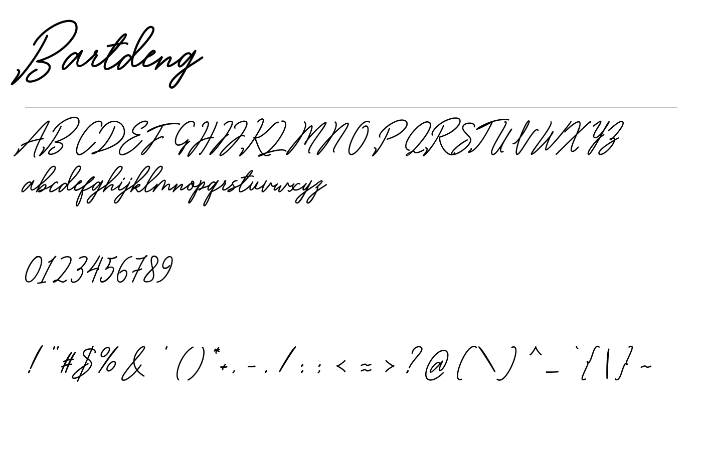 Bartdeng Font preview
