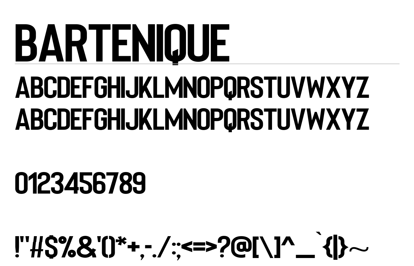 Bartenique Font preview