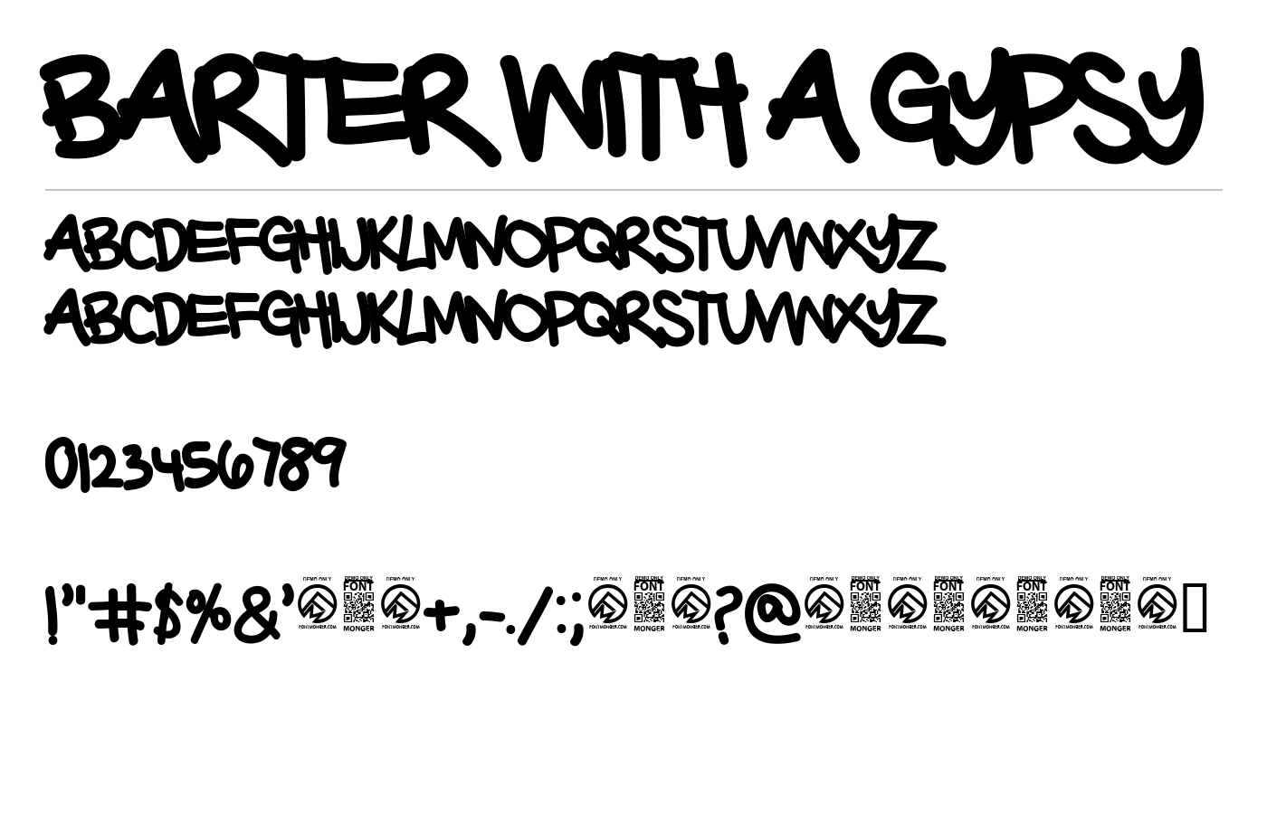 Barter with a Gypsy Font preview
