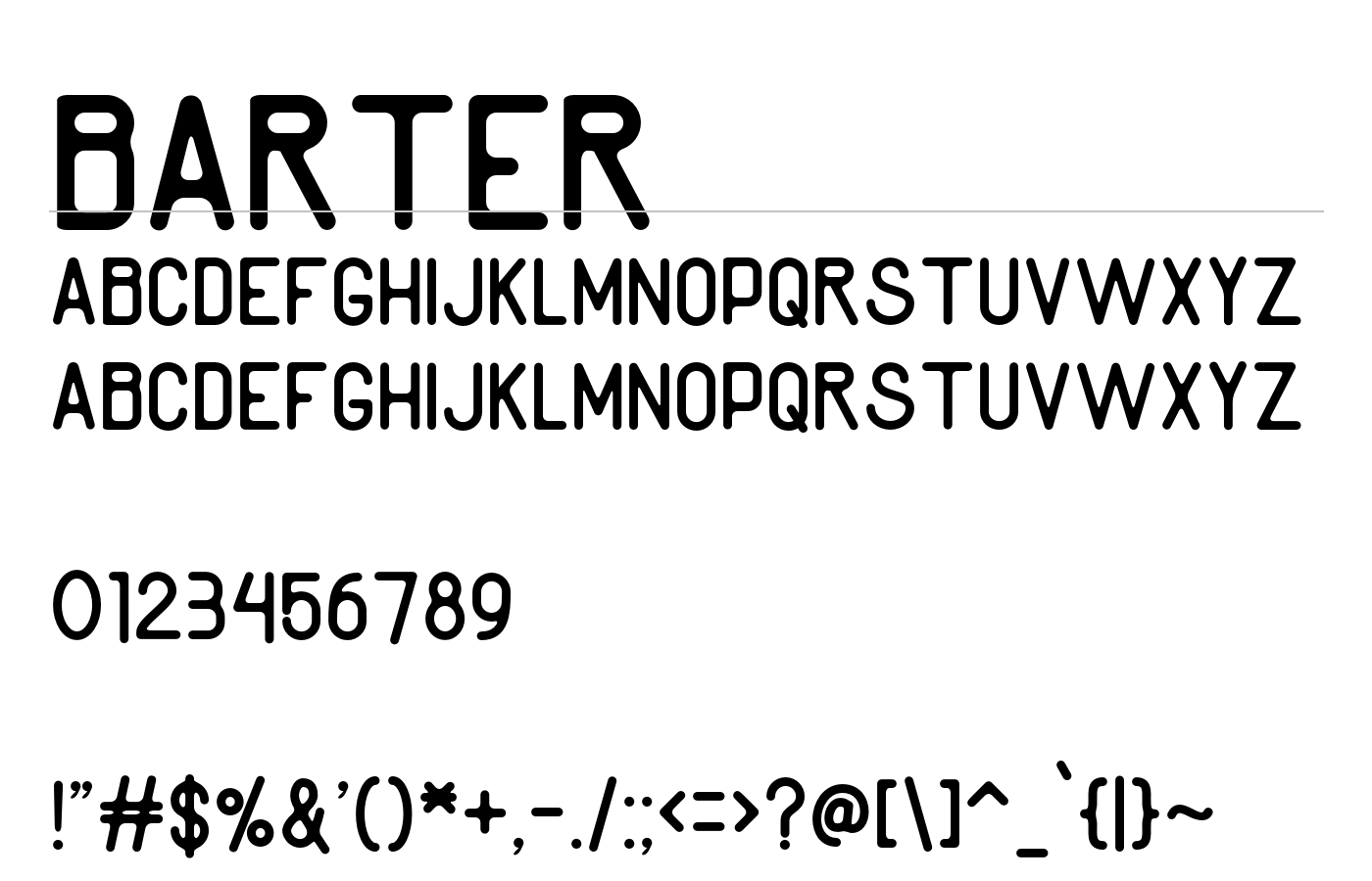 Barter Font preview