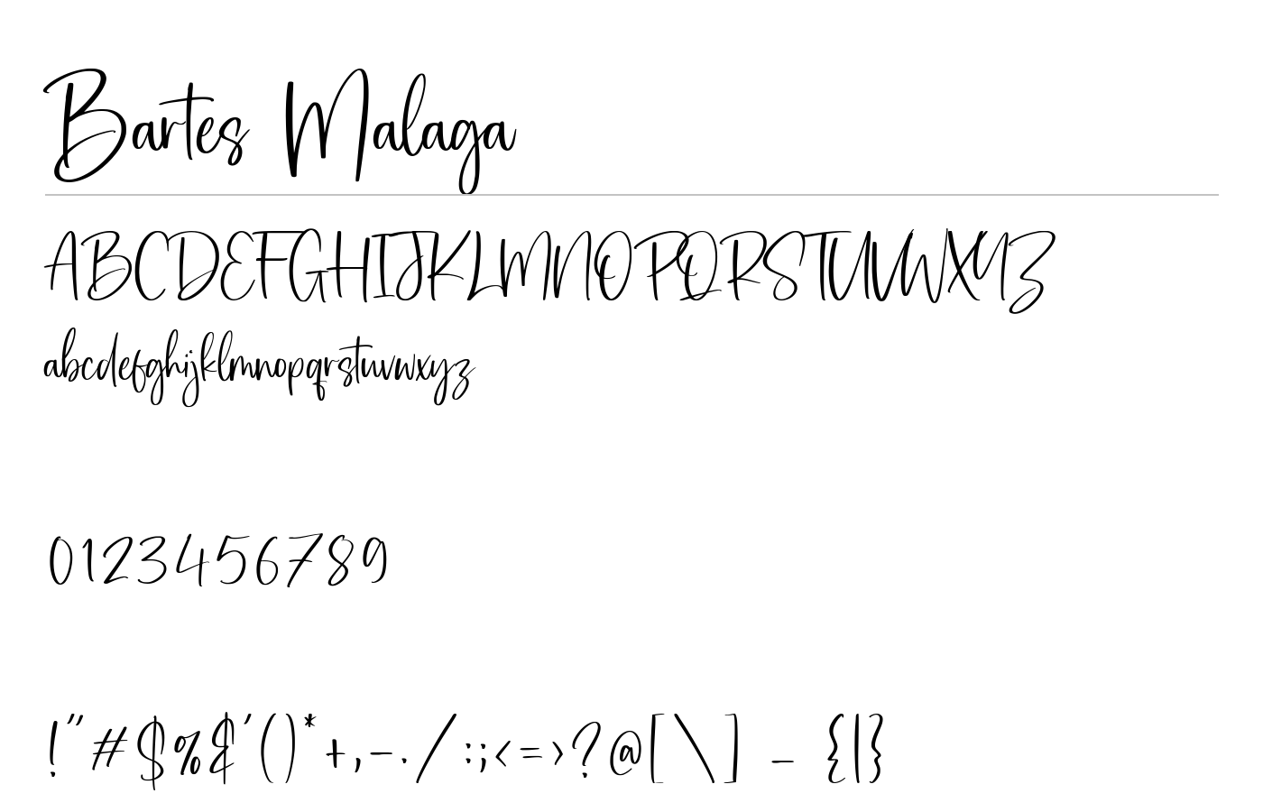 Bartes Malaga Font preview