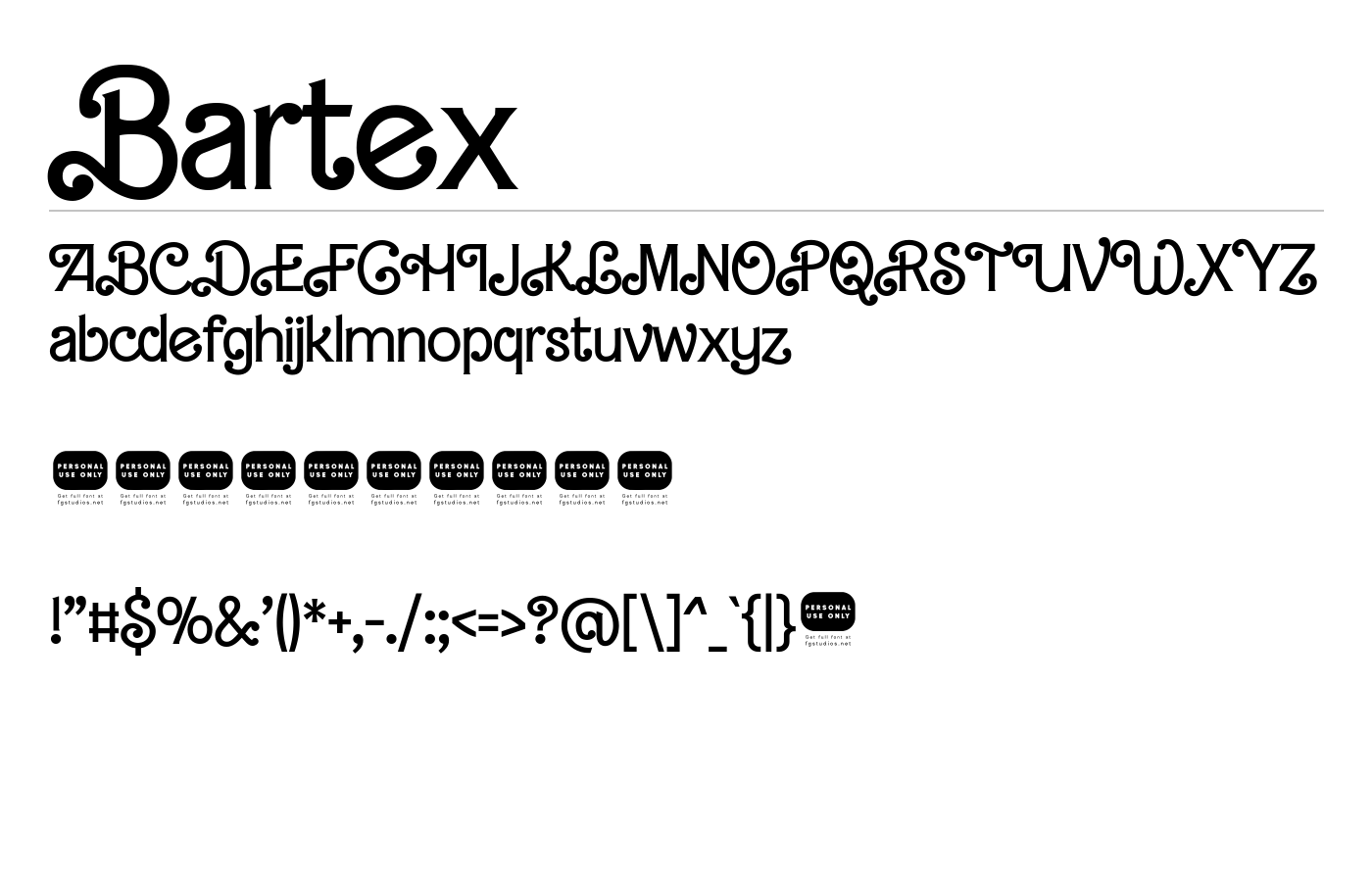Bartex Font preview