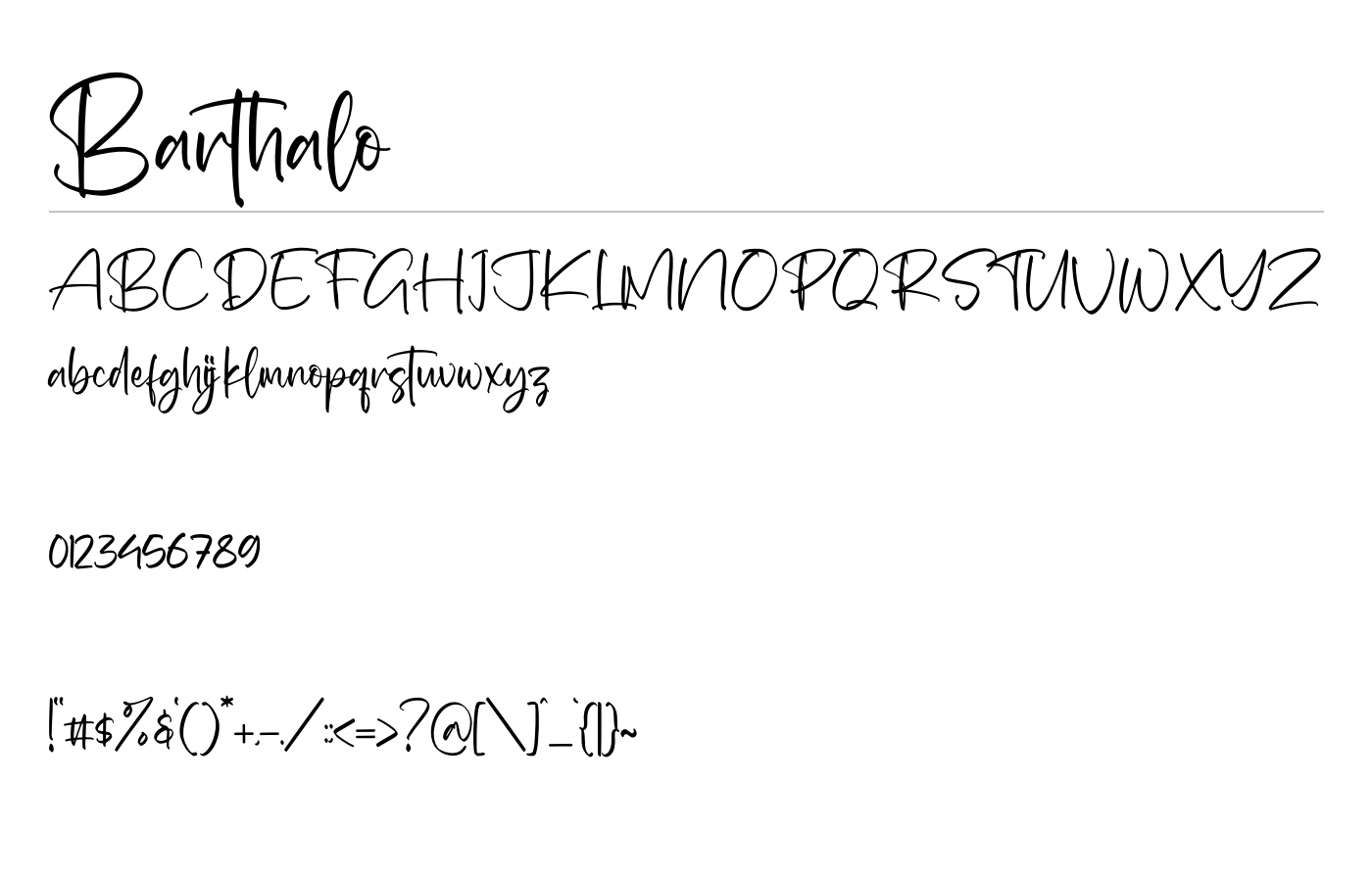 Barthalo Font preview