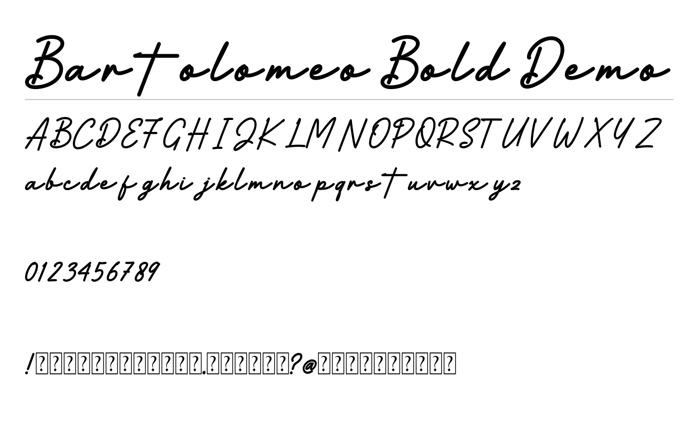 Bartolomeo Demo Font preview