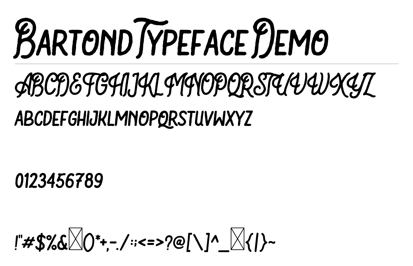 Bartond Typeface Demo Font preview
