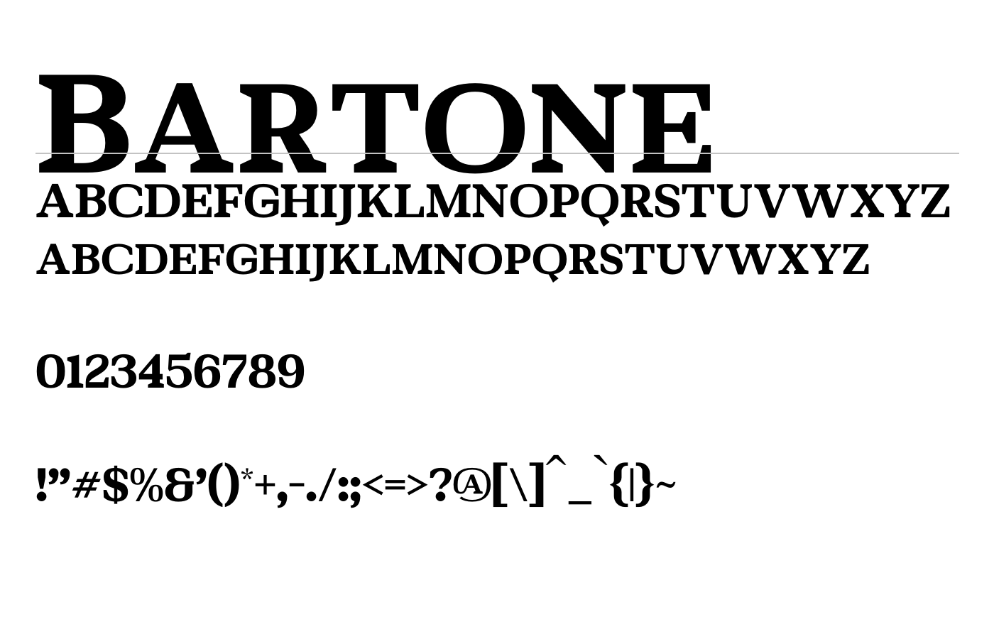 Bartone Font preview