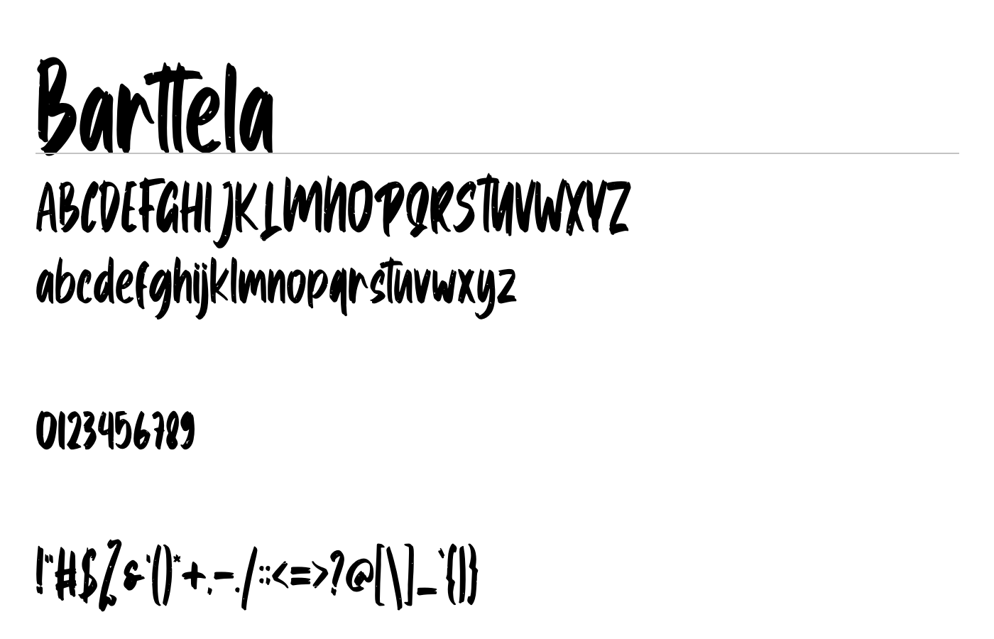 Barttela Font preview