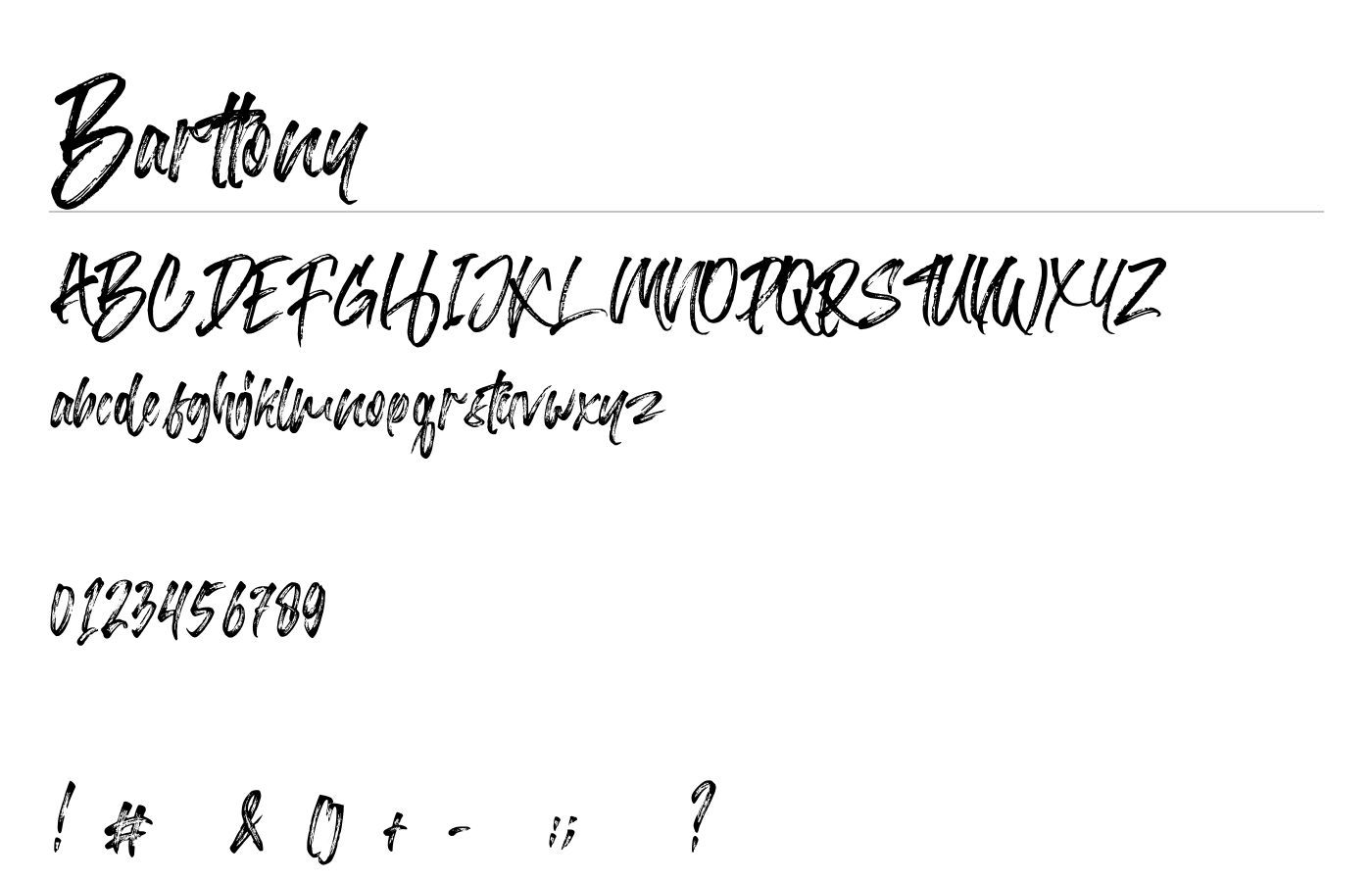 Barttony Font preview
