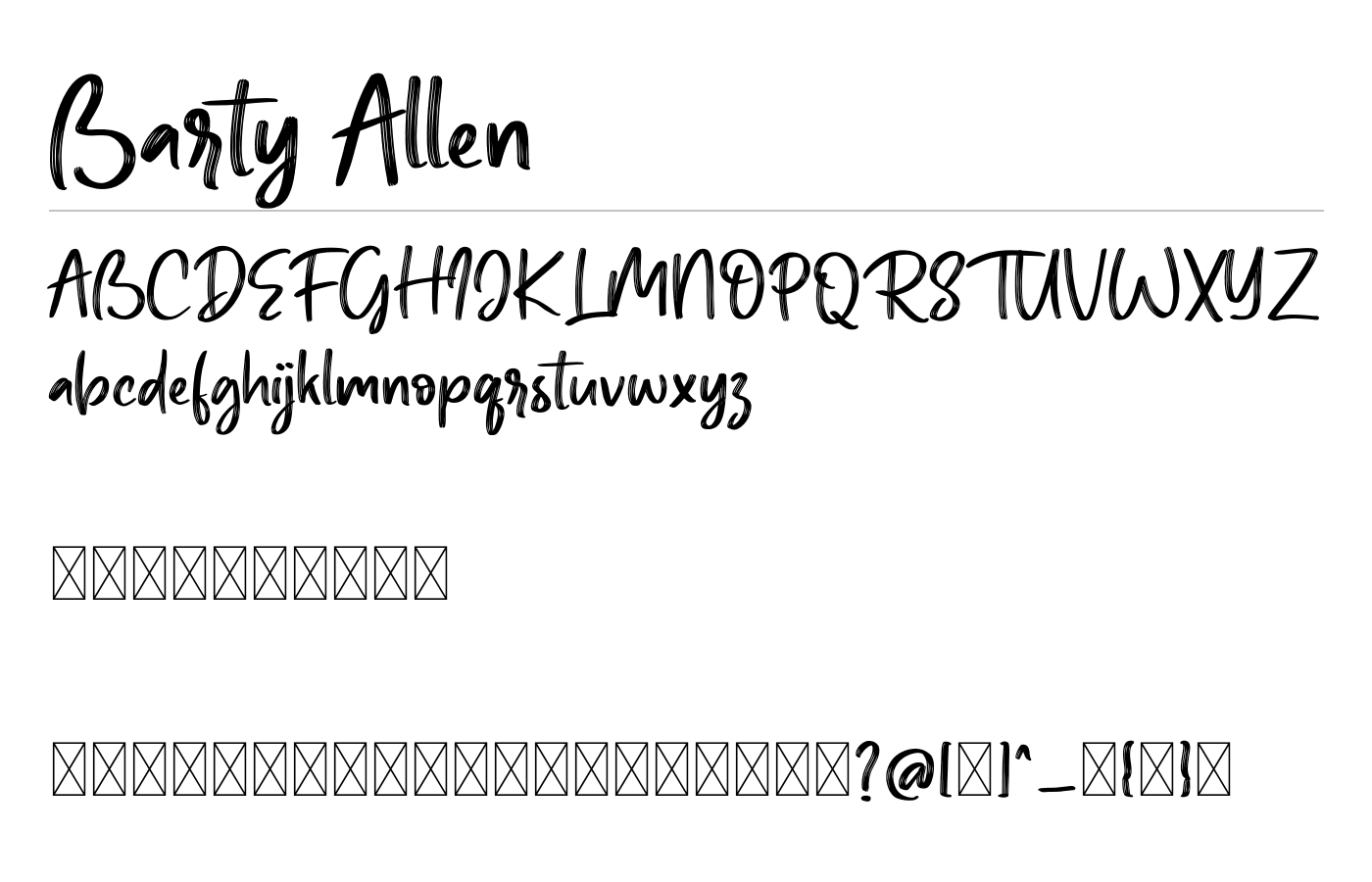 Barty Allen Font preview
