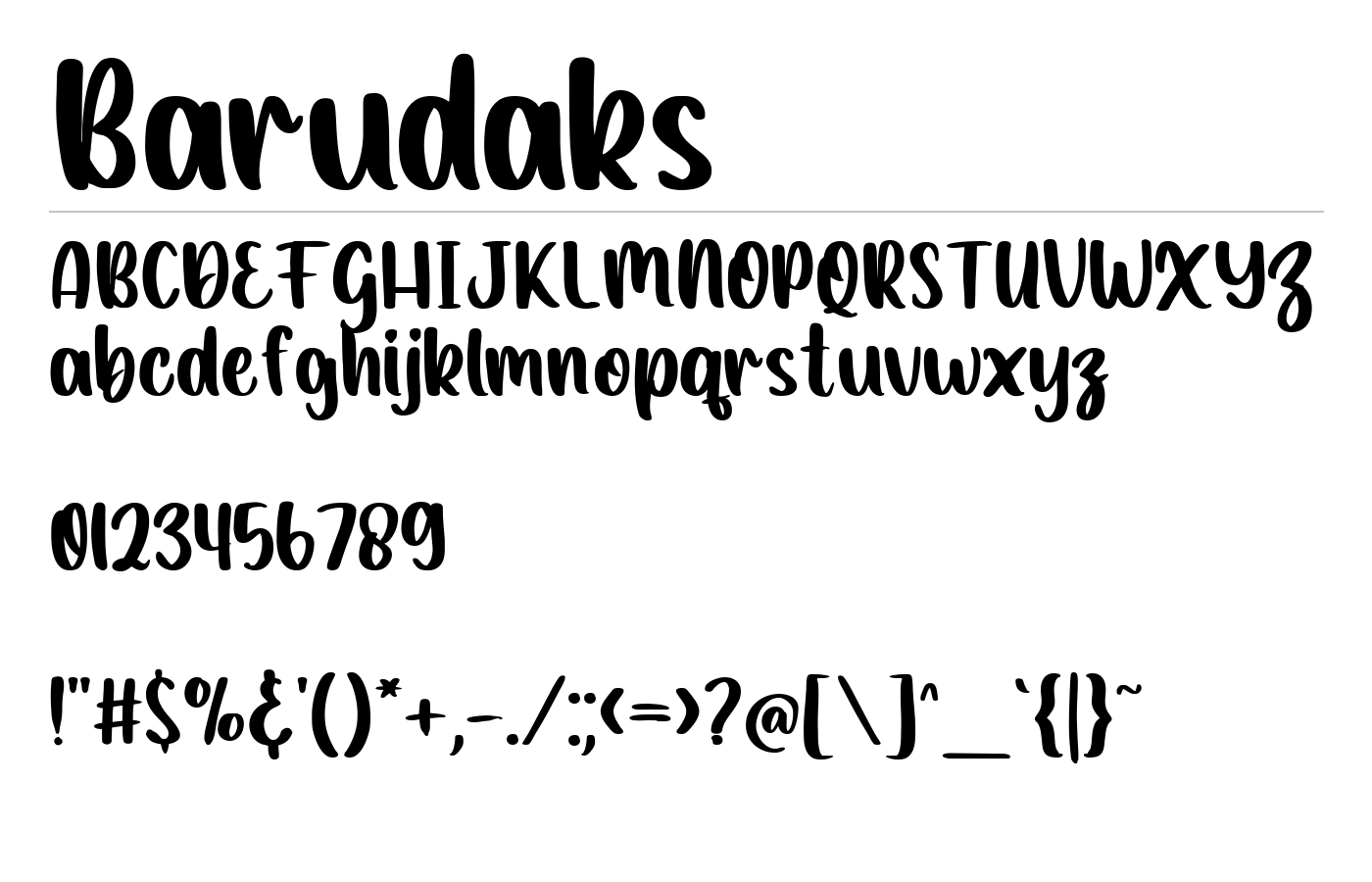 Barudaks Font preview