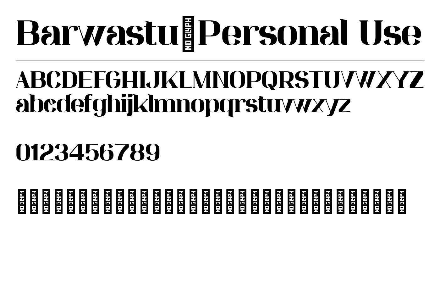 Barwastu_Personal Use Font preview