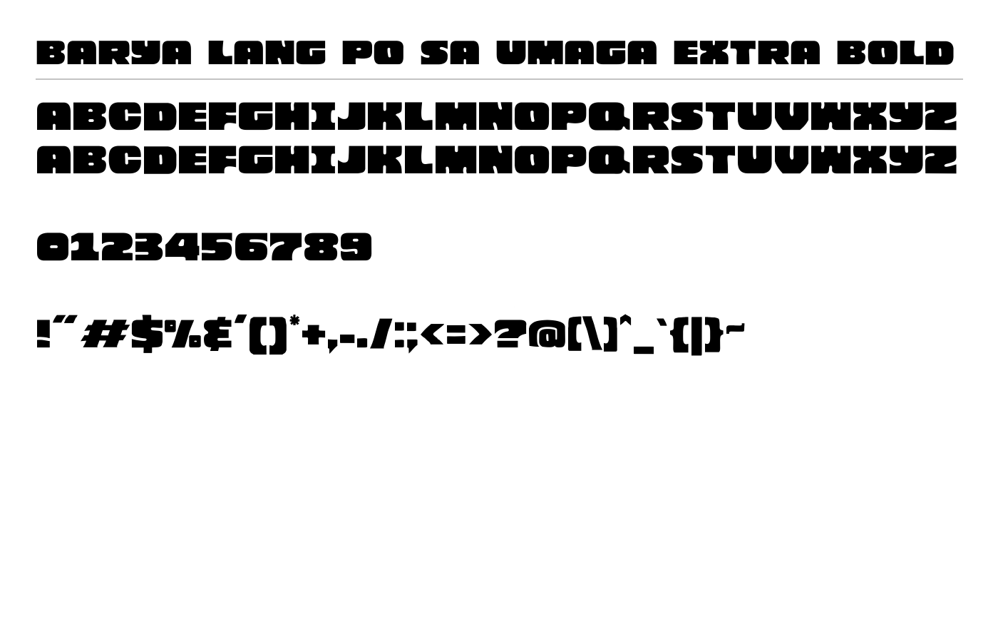 BARYA LANG PO SA UMAGA Font preview