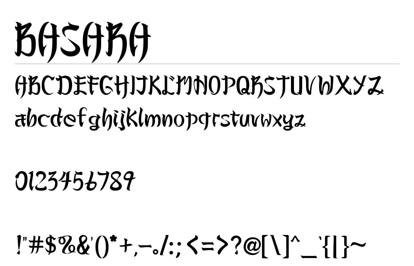 BASARA Font preview