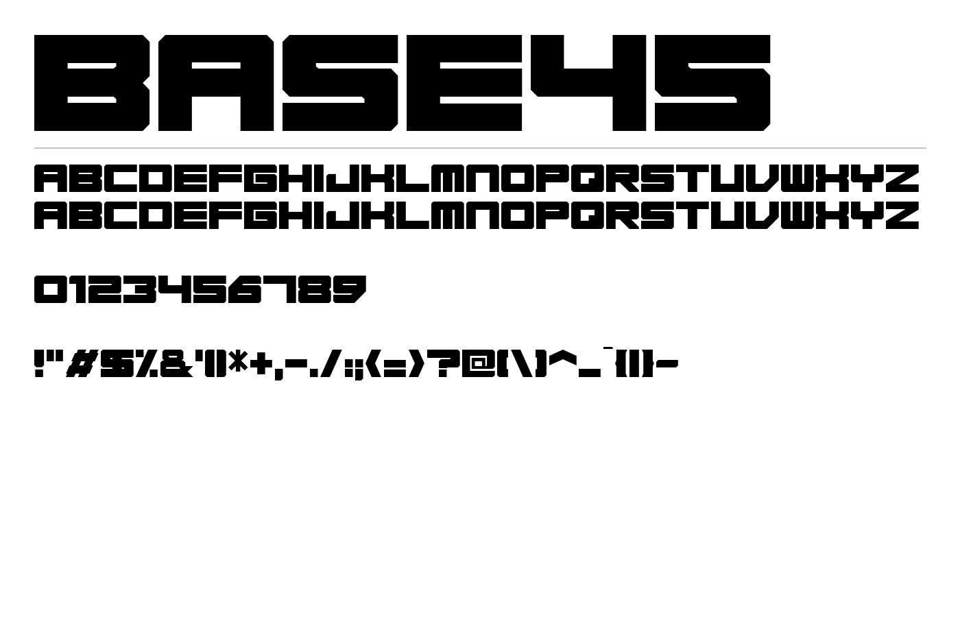 Base45 Font preview