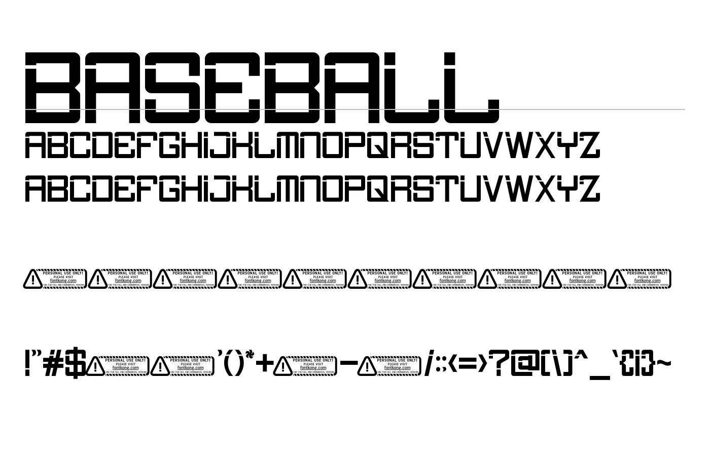 Baseball Font preview