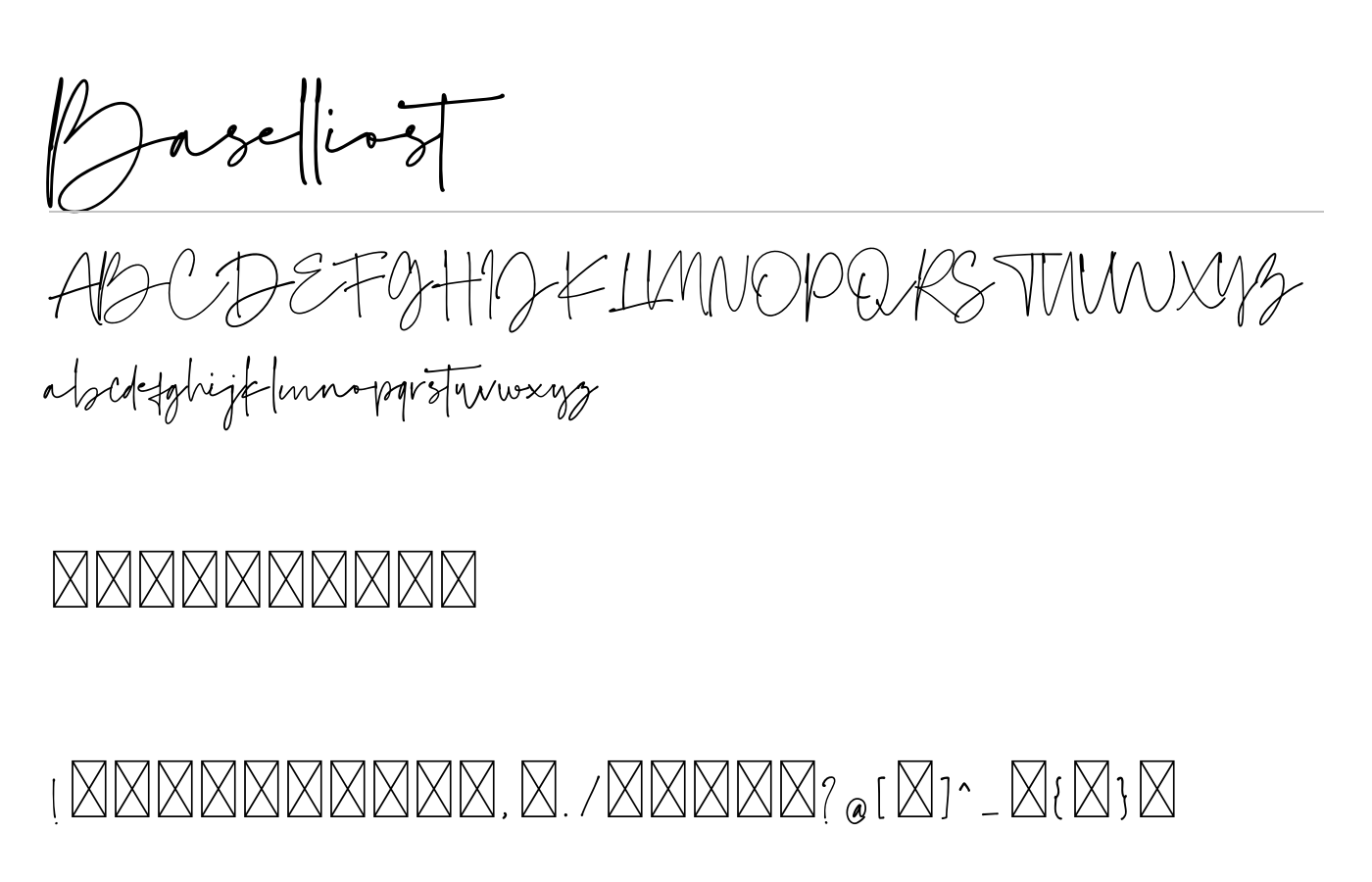 Baselliost Font preview