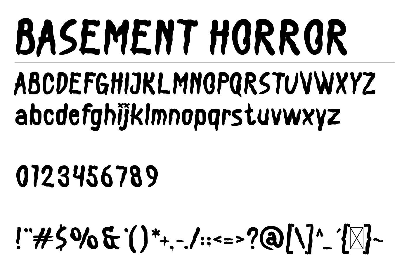 BASEMENT HORROR Font preview