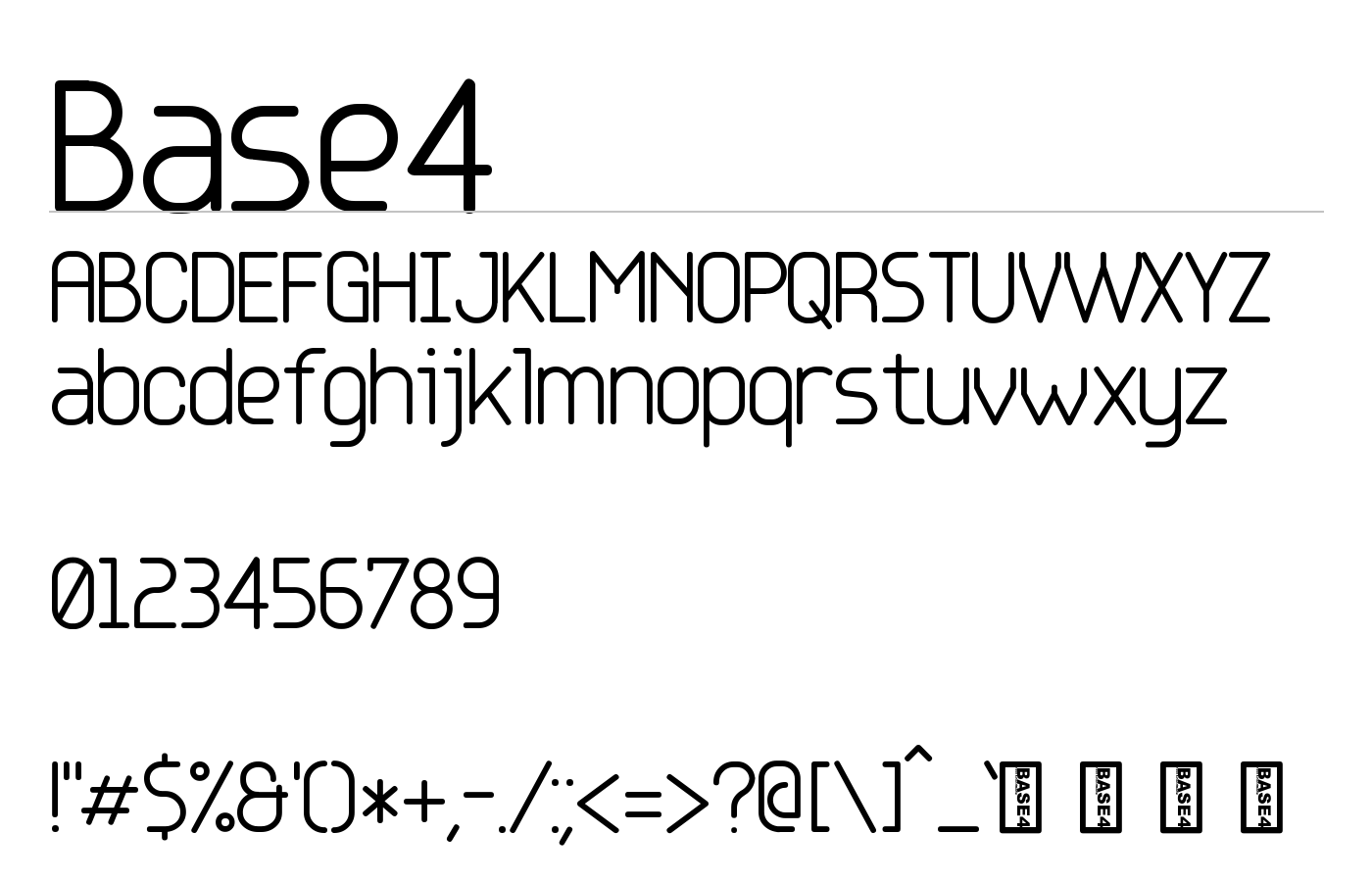 Base4 Font preview
