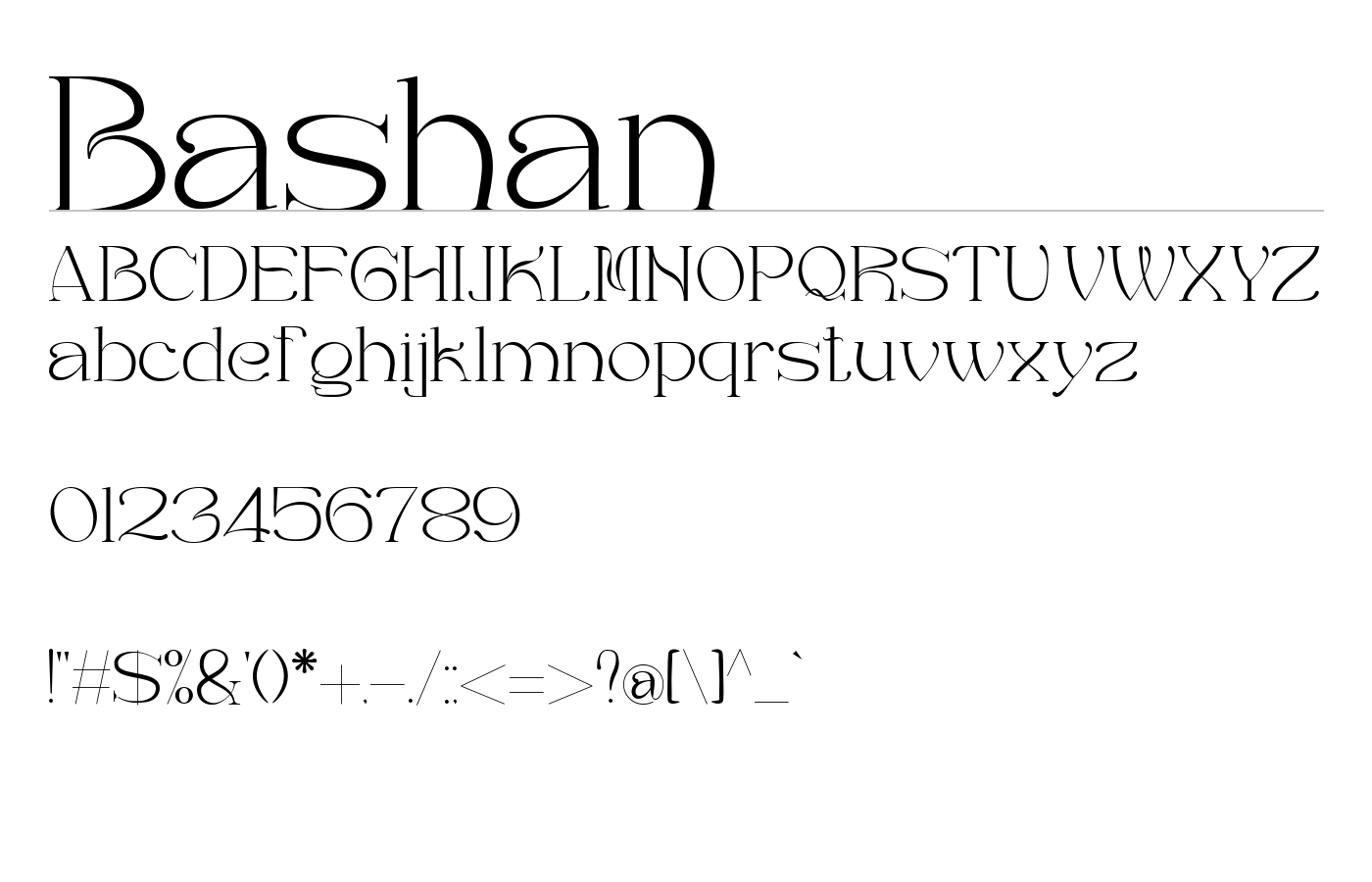 Bashan Font preview