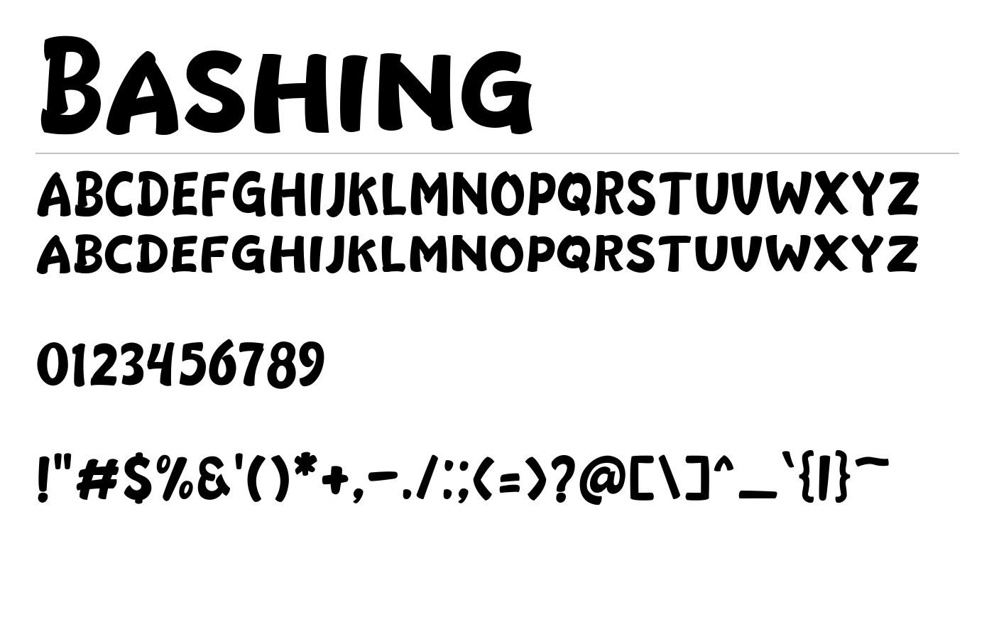 Bashing Font preview