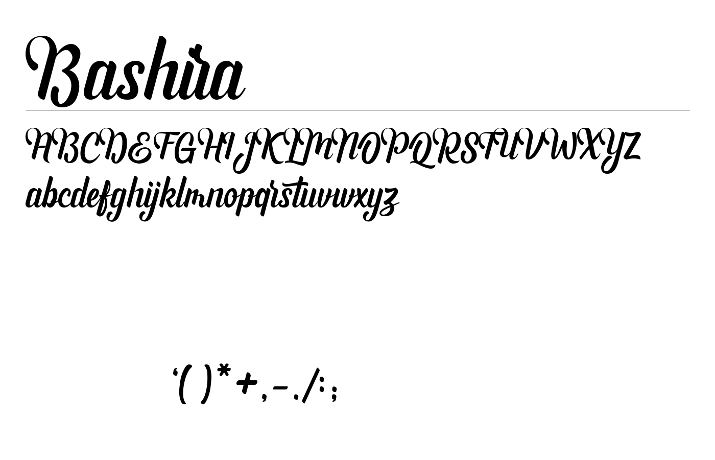 Bashira Font preview