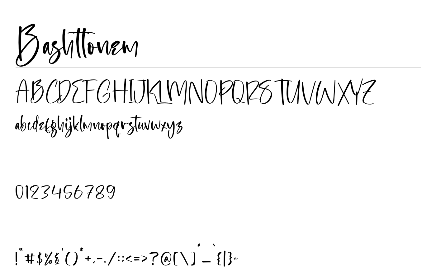 Bashttonem Font preview