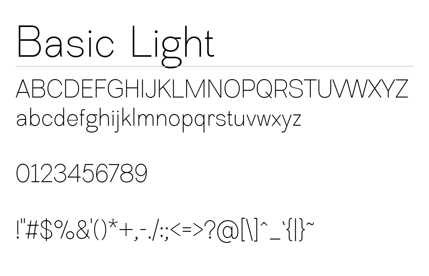 Basic Font preview