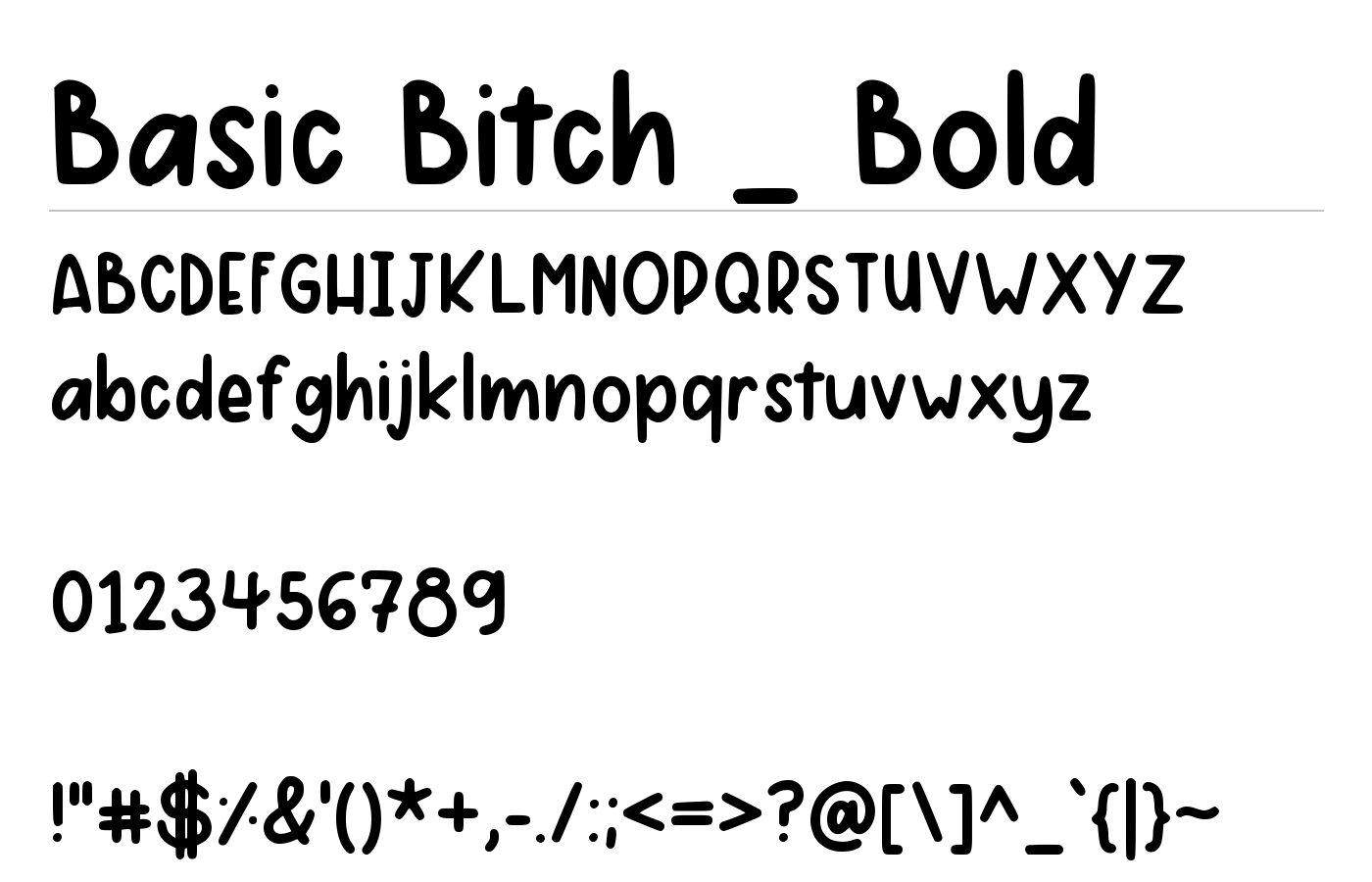 Basic Bitch _ Regular Font preview