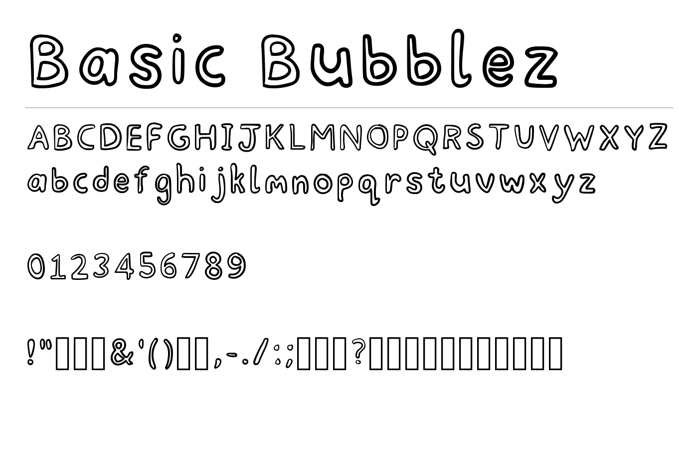 Basic Bubblez Font preview