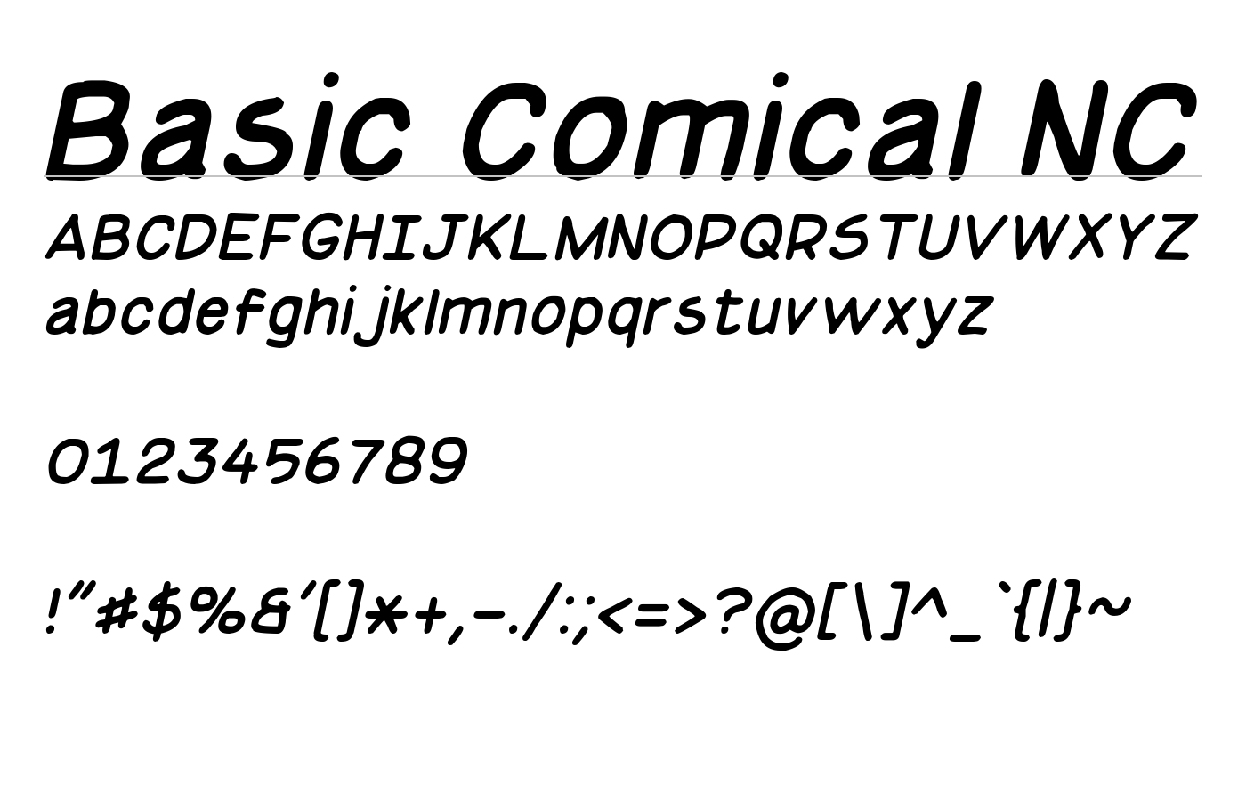 Basic Comical NC Font preview