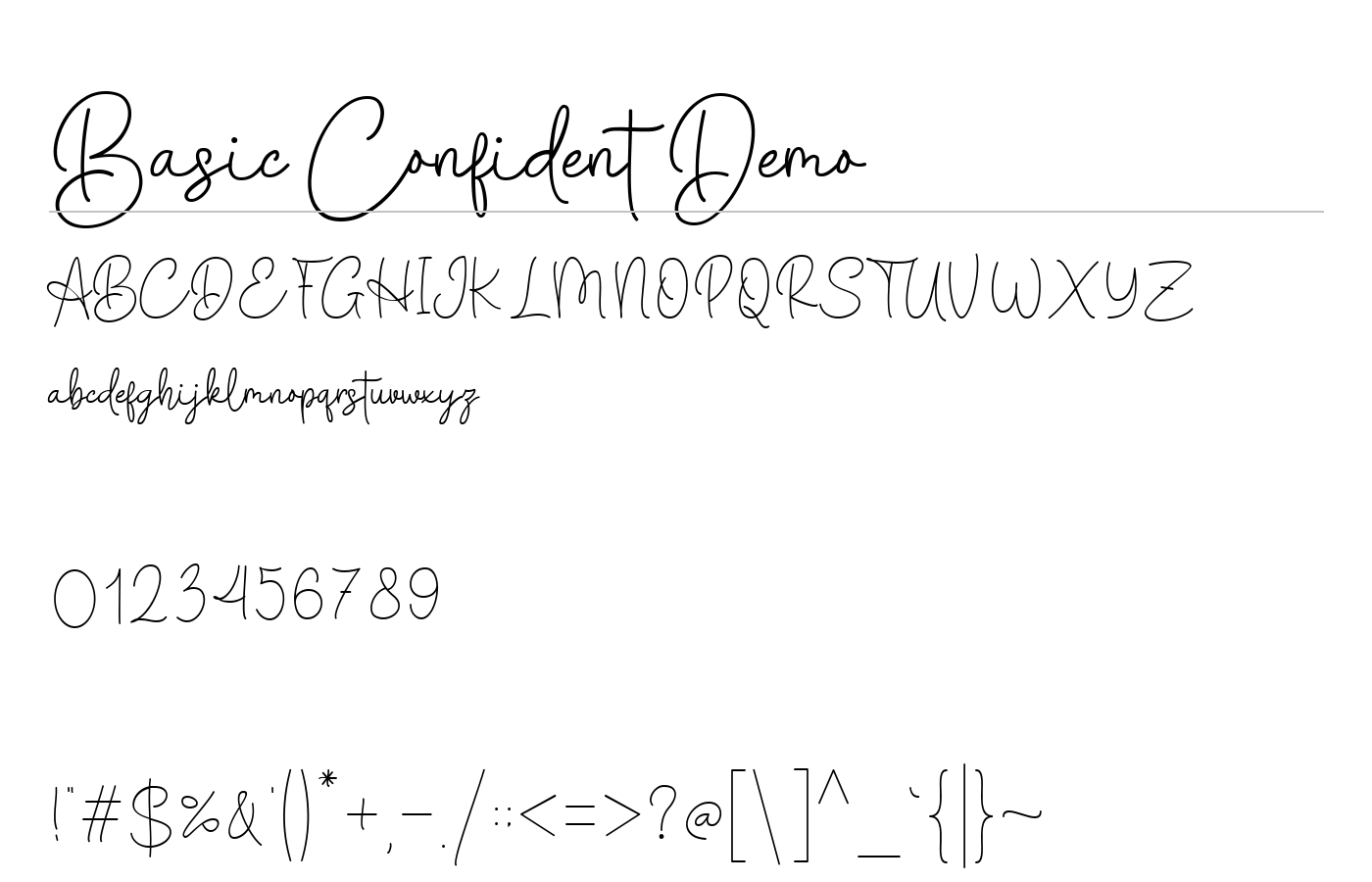 Basic Confident Demo Font preview