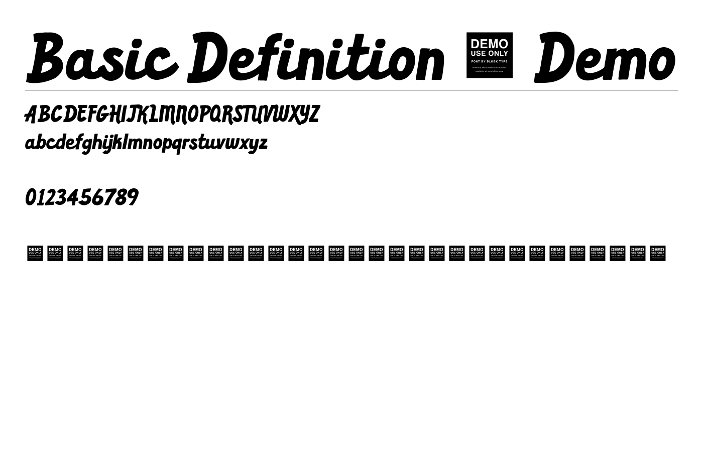 Basic Definition - Demo Font preview