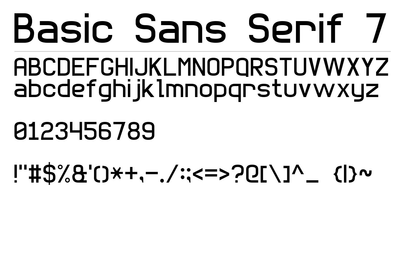 Basic Sans Serif 7 Font preview
