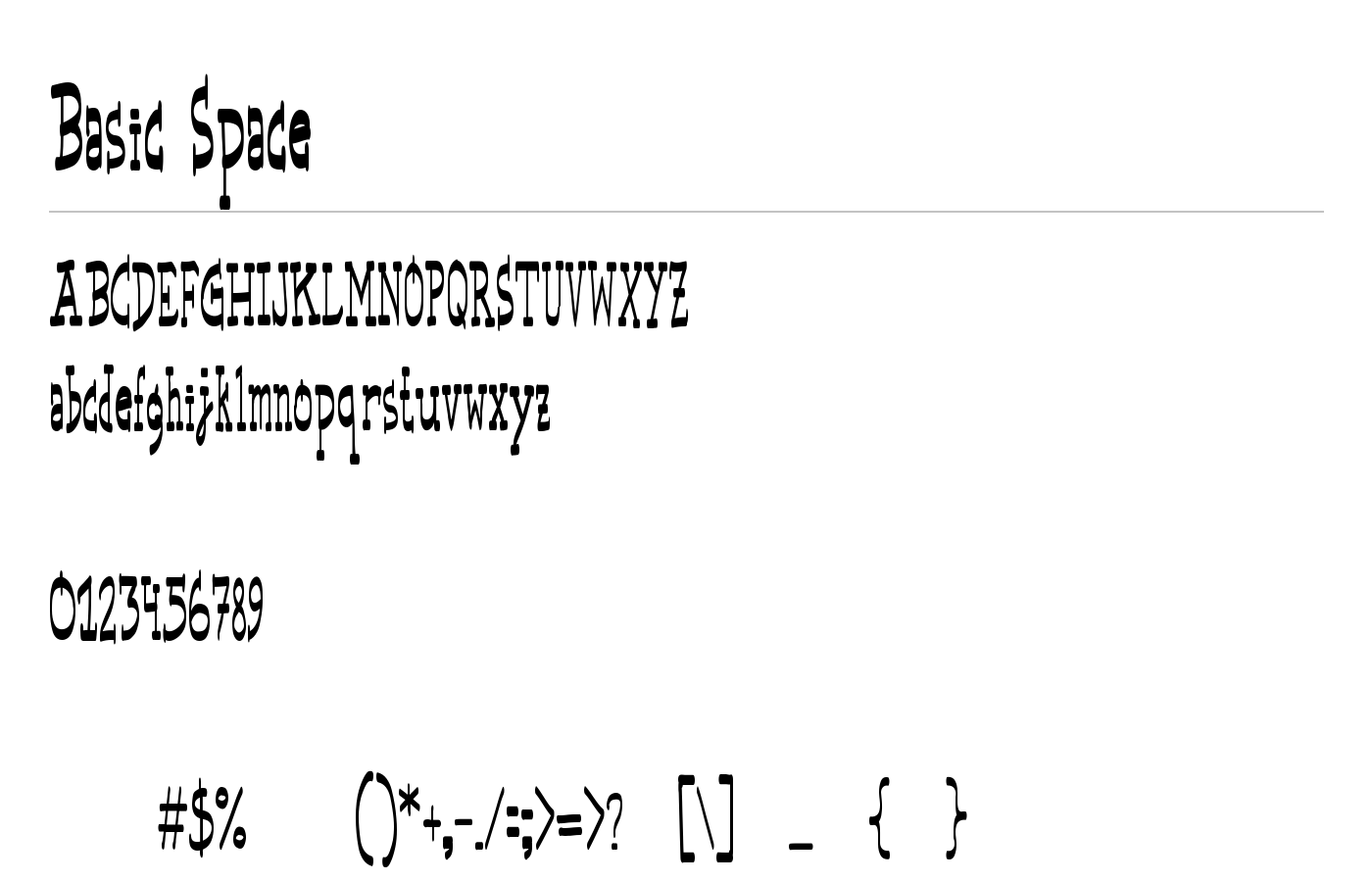 Basic Space Font preview