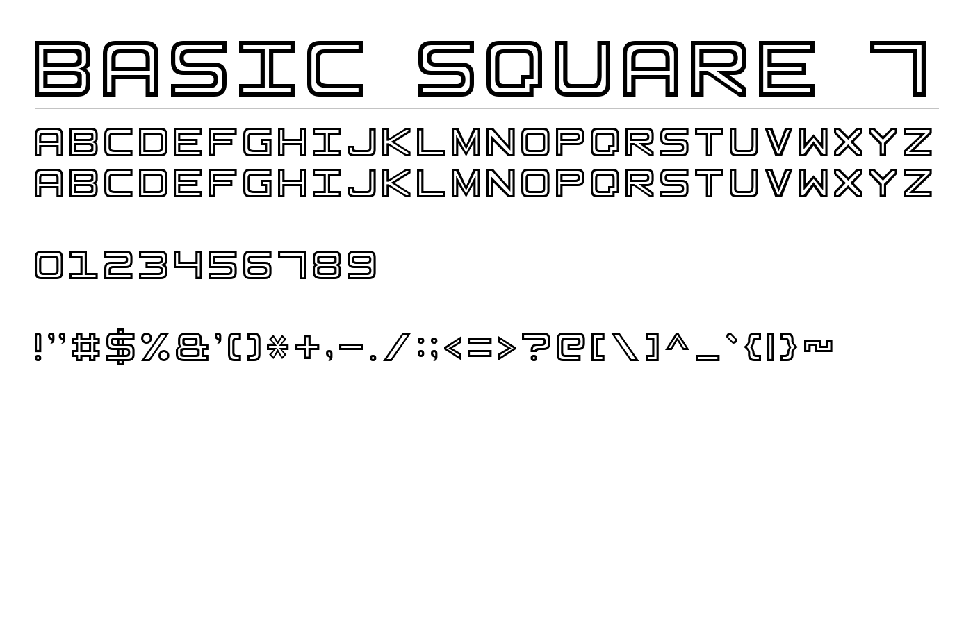 Basic Square 7 Font preview