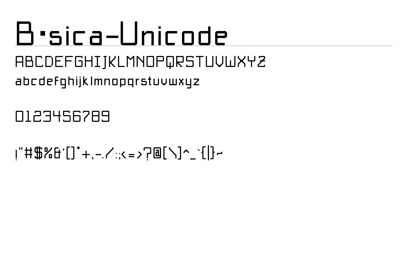 Básica-Unicode Font preview
