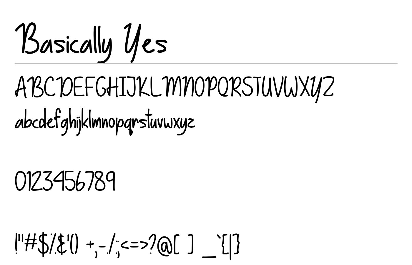 Basically Yes Font preview