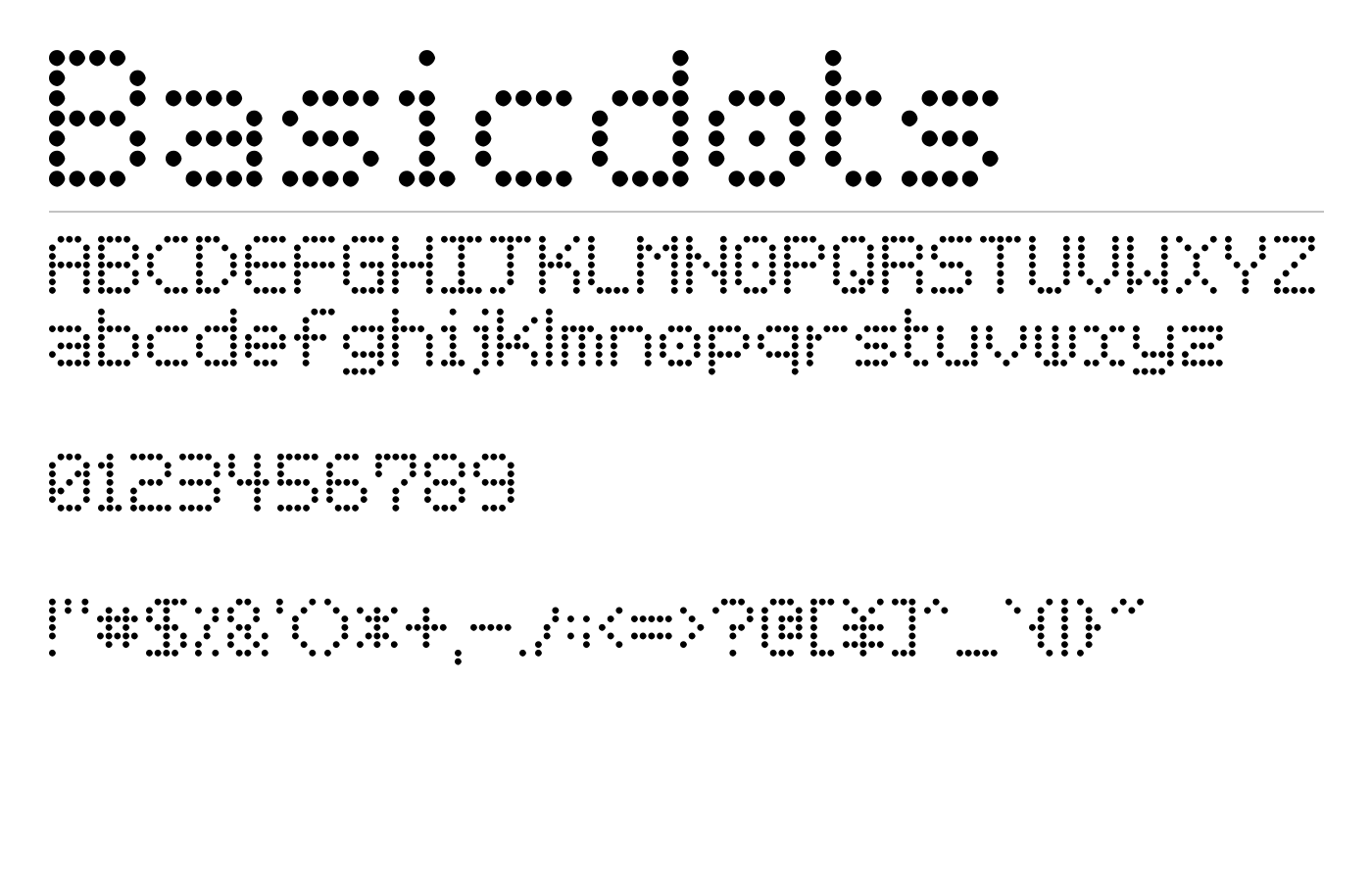 Basicdots Font preview