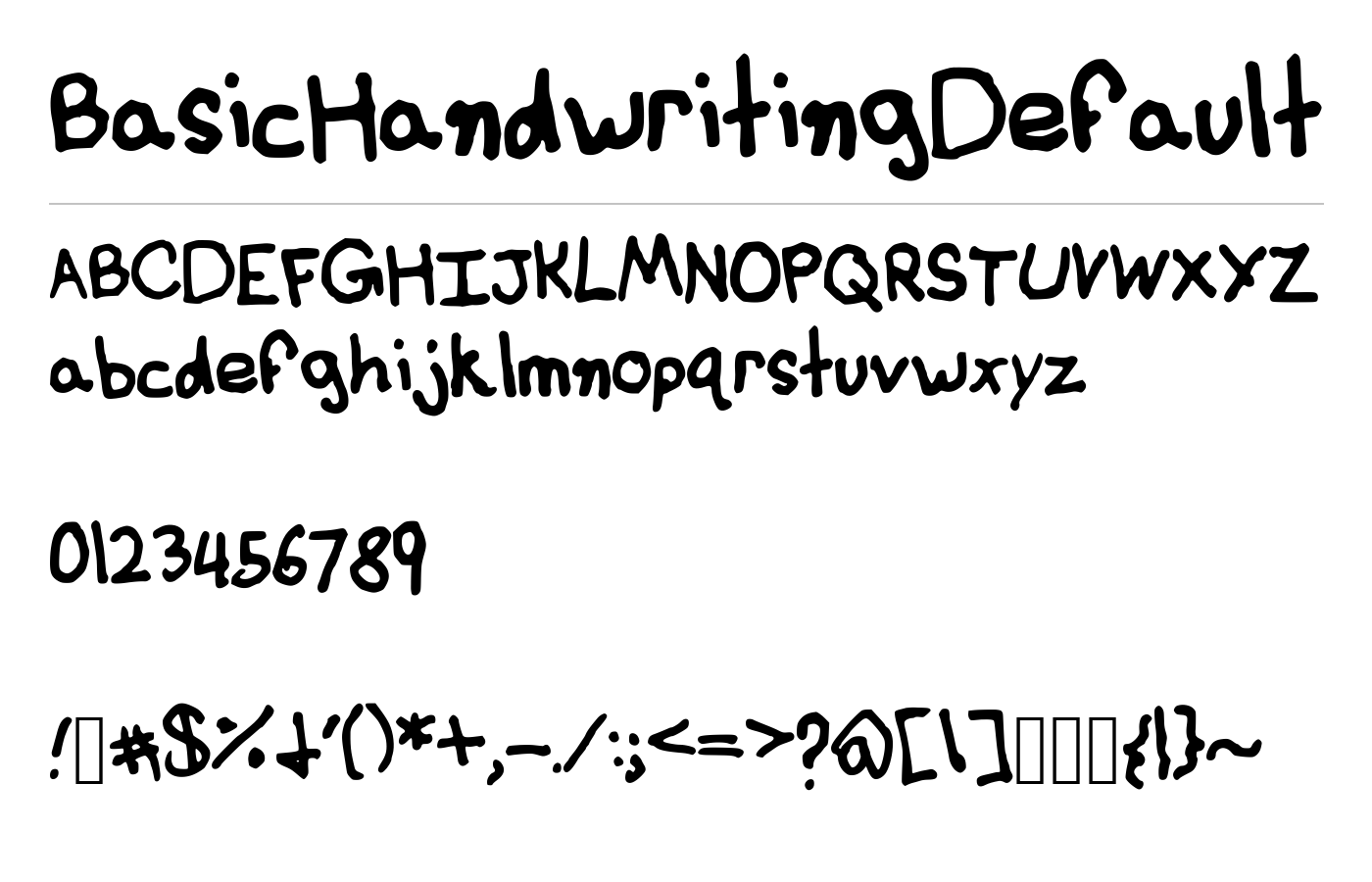 BasicHandwritingDefault Font preview