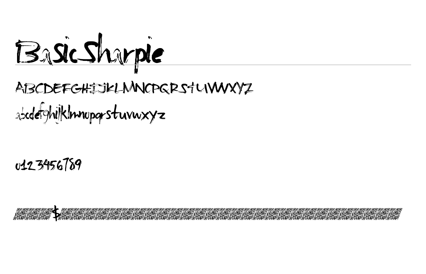 BasicSharpie Font preview