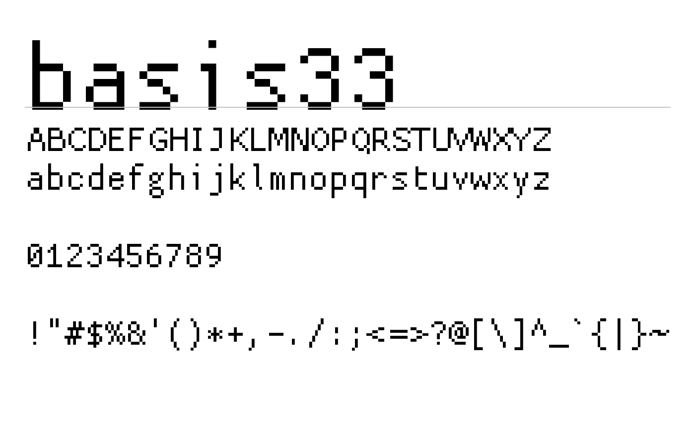 basis33 Font preview