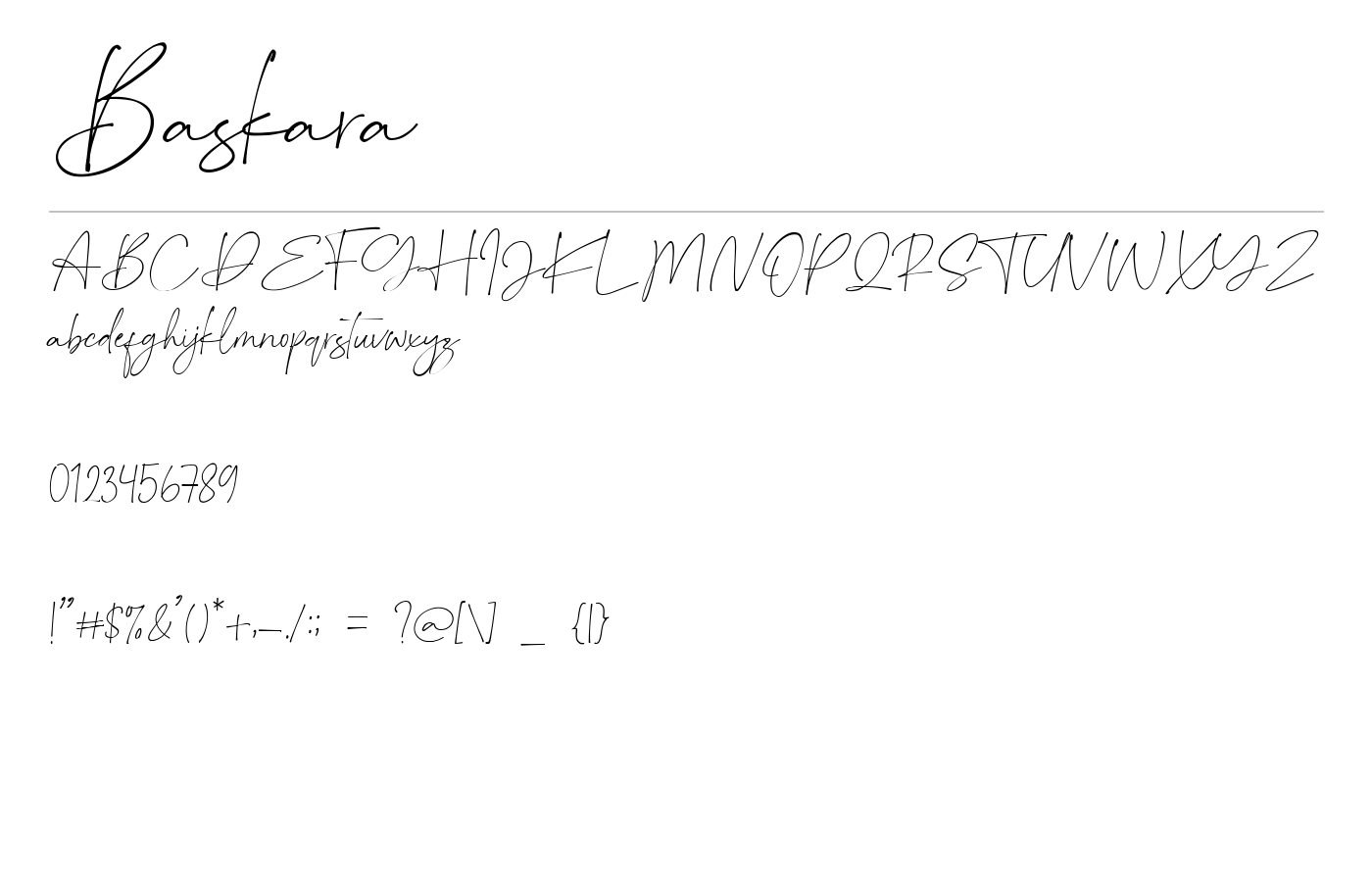 Baskara Font preview