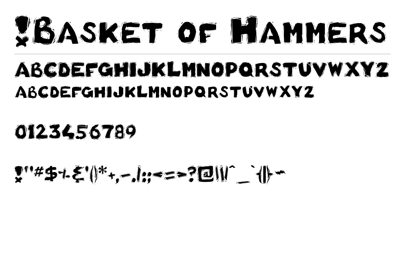 !Basket of Hammers Font preview