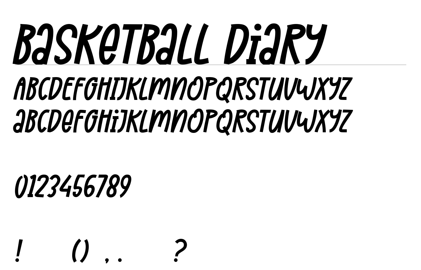 Basketball Diary Font preview