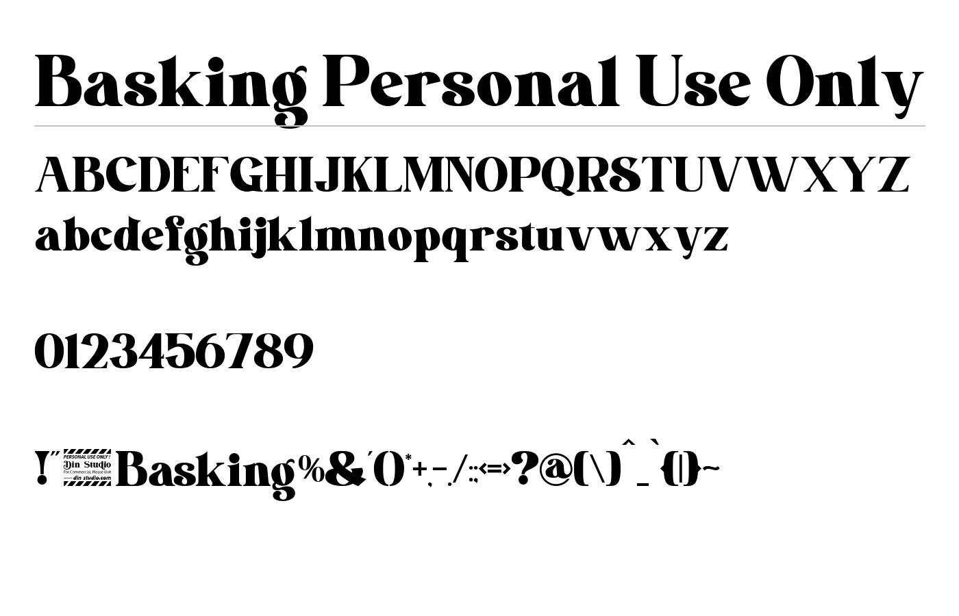 Basking Personal Use Only Font preview